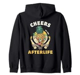 Cheers to the Afterlife Pineapple Skull Party Zip Hoodie