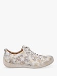 Josef Seibel Fergey 56 Floral Leather Lace Up Trainers, Natural