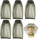 5PCS Midge Head Net Face Net Mesh Nylon Mosquito Head Net for Outdoor Hiking and