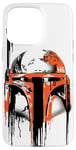 iPhone 15 Pro Max Star Wars Boba Fett Helmet Paint Drip White Case