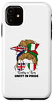 iPhone 11 Half Britain And Italian British UK Italia Flag Girl Women Case