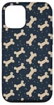 iPhone 13 Dark Blue Dog Treats Bones Pattern Phone Cover Case