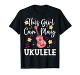 This Girl Can Play Ukulele Floral Flower Uke Lover Hawaiian T-Shirt