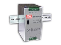 Mean Well Dr-120-12, 120 W, 170 - 264 V, 47 - 63 Hz, 36 Ms, 80%, Over-Spenning (Volt), Overoppheting, Overbelastning, Kortslutning