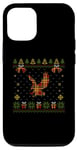 Coque pour iPhone 12/12 Pro Pull de Noël moche motif aigle à carreaux rouges