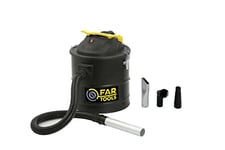 Fartools APG 15 Vide cendres à decolmatage 1000W, spécial poêles à granulés, cuve en métal 15L, 4 embouts inclus, tuyau 1m de.35mm, fonction souffleur, poignée de transport