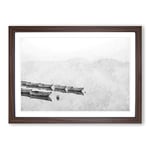 Big Box Art Boats on a Placid Lake Painting Framed Wall Art Picture Print Ready to Hang, Walnut A2 (62 x 45 cm)