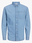 Jack and Jones Creek Shirt Long Sleeve - Herre - Denim - XL