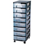 Really Useful Box Plastic Drawer Unit 8 x 7 Litre Black 300 x 420 x 925 mm