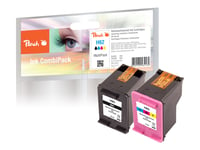 Peach Multi Pack H62 - 2-Pack - Svart, Färg (Cyan, Magenta, Gul) - Kompatibel - Återanvänd - Bläckpatron (Alternativ För: Hp 62) - För Hp Envy 55Xx, 56Xx, 76Xx  Officejet 200, 250, 57Xx, 8040