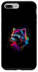 iPhone 7 Plus/8 Plus Colorful Artistic Racoon Headphones Wild Animals Wash Bear Case