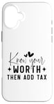 iPhone 16 Plus Inspirational Motivational Quotes Know Your Worth Case