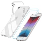 Garegce Coque iPhone SE 3/2 2022/2020 Coque iPhone 8/7 Transparente + 2 x Ver...