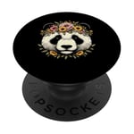 Couronne de fleurs panda PopSockets PopGrip Adhésif