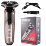 SOLIMPIA Shaver Cordless Beard Trimmers Waterproof Razor 3D wet/Dry