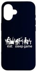 Coque pour iPhone 16 Eat Sleep Game All Gamer Life At The Table Humour Gaming