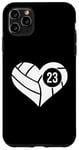 Coque pour iPhone 11 Pro Max Maillot de volleyball avec cœur numéro 23 Team Mom