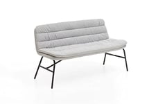 Atlantic Home Collection Banc 2 Places Peter, Tissu structuré, Gris, B151cm x T64cm x H85cm