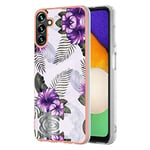 WOKEZ Coque pour Samsung Galaxy A14 5G4G, Étui de Protection en Silicone TPU avec Motif Floral, Antichoc Cover Case de Téléphone, Belle Coque de Téléphone pour Femmes et Filles-6