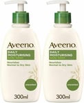 2x Johnson & Johnson Aveeno Daily Moisturising Body Lotion 300ml, Sensitive Skin