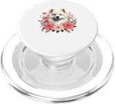 Roses Flowers American Eskimo Dog Valentines PopSockets PopGrip for MagSafe