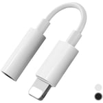 Lightning till 3,5 mm hörlursuttag Adapter, Bärbar Ljudkabel Aux-omvandlare för iPhone/iPad/iPod (Vit) WHITE