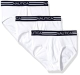 Nautica Men's Classic Cotton 3-Pack Fly Front Briefs, White/White/White, XL (Pack of 3)