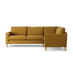 Habitat Flint Fabric Right Hand Corner Sofa - Gold Ash Leg 4 Seater