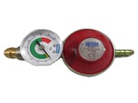 Propane Gas Regulator with G7 Nut & Gauge (Calor BBQ Cooker Camping)