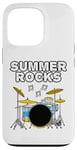 Coque pour iPhone 13 Pro Batteur Summer Drums, Musicien, Festival de musique