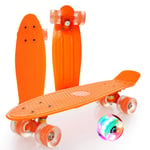 Mini Retro Cruiser Skateboard Complete 22" PP Deck Maximum Load 100kg with PU Flash Wheel for Adults Beginners Girls Boys Highway Street Scooter (Color : C)