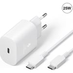 Snabbladdare 25W USB-C - E.F.CONNECTION - Google Pixel 7/7 Pro/6/6 Pro/6A+ - Kabel 1M - Vit Vit