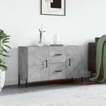 Buffet bas,Buffet Commode industriel gris béton 100x36x60 cm bois d'ingénierie -QS22741