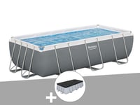 Kit piscine tubulaire Bestway Power Steel rectangulaire 4,04 x 2,01 x 1,00 m + Bâche de protection