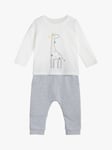 Mini Cuddles Baby Giraffe Top and Joggers Set, Cream/Grey Grey 6-9 months unisex 100% cotton