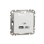 Schneider SDD111402 Chargeur double USB A+C 2,4 A Blanc (EAN 3606481478375)