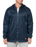 Dickies Men's Fleece Lined Nylon Hooded Jacket, Dark Navy, M