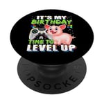 It's My Birthday Pig Time to Level Up Jeu vidéo PopSockets PopGrip Adhésif