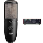 AKG P420 High-performance dual-capsule true condenser microphone - Black & Focusrite Scarlett Solo 4th Gen USB Audio Interface, for the Guitarist, Vocalist