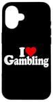 Coque pour iPhone 16 I LOVE HEART GAMBLING CASINOS PARIS TRADING LAS VEGAS