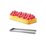 Déco Relief - Cadre Pâtisserie Micro-Perforé en Inox - Rectangle 12 x 3,2 cm - Matériel Professionnel