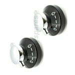 Knobs for STOVES Oven Gas Hob Cooker Switch Silver Black 081880326 TWO