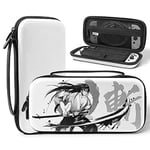 Mytrix Étui de Transport Compatible avec Console Nintendo Switch/OLED/Lite, Accessoires et Jeux, étui de Voyage, Sac de Rangement Rigide Portable avec Poches, Samurai Cool White