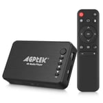 Lecteur Multimédia, 4K@30hz HDMI Lecteur Multimédia pour TV avec Sortie HDMI/AV/VGA, Media Player pour 14TB HDD/Clé USB 256G/Carte SD/H.265 MP4 avec Télécommande pour MP3 AVI RMVB MPEG etc