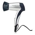 Lloytron Travel Hair Dryer 1200W, 2 Heat Setting Compact Folding Silver - H1010