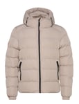 Hooded Sports Puffer Jacket Beige Superdry