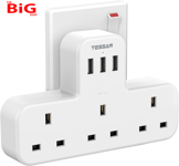 Plug  Adapter ,    Extension  Plug  with  3  USB  Socket ,  3  Way  Plug  Adapte