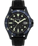 Automatique Montre Homme TIMEX NAVY TW2V41400 Cuir Noir Sub 100mt