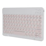 Pink Wireless BT Keyboard Tablet Smartphone Computer Accessories Round Cap 10in