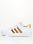 adidas Sportswear Kids Girls Grand Court 2.0 - White/Gold, White/Gold, Size 11 Younger